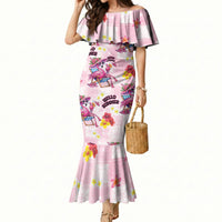 Hawaii Flamingo Hello Summer Mermaid Dress Hawaiian Quilt Pattern LT9 Women Pink - Polynesian Pride