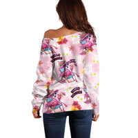Hawaii Flamingo Hello Summer Off Shoulder Sweater Hawaiian Quilt Pattern