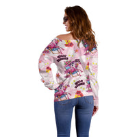 Hawaii Flamingo Hello Summer Off Shoulder Sweater Hawaiian Quilt Pattern