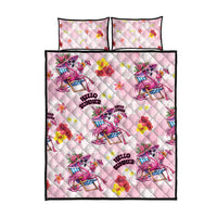 Hawaii Flamingo Hello Summer Quilt Bed Set Hawaiian Quilt Pattern