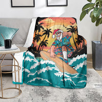 Vintage Santa Claus Surfing Summer Blanket Mele Kalikimaka i Iulai!