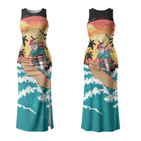 Vintage Santa Claus Surfing Summer Couples Matching Tank Maxi Dress and Hawaiian Shirt Mele Kalikimaka i Iulai! LT9 - Polynesian Pride