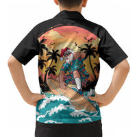 Vintage Santa Claus Surfing Summer Hawaiian Shirt Mele Kalikimaka i Iulai! LT9 - Polynesian Pride