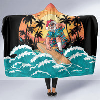Vintage Santa Claus Surfing Summer Hooded Blanket Mele Kalikimaka i Iulai!