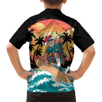 Vintage Santa Claus Surfing Summer Kid Hawaiian Shirt Mele Kalikimaka i Iulai!