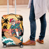 Vintage Santa Claus Surfing Summer Luggage Cover Mele Kalikimaka i Iulai!