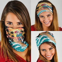 Vintage Santa Claus Surfing Summer Neck Gaiter Mele Kalikimaka i Iulai!