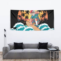 Vintage Santa Claus Surfing Summer Tapestry Mele Kalikimaka i Iulai!