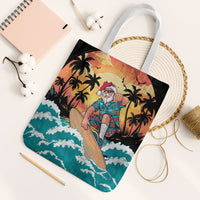 Vintage Santa Claus Surfing Summer Tote Bag Mele Kalikimaka i Iulai!