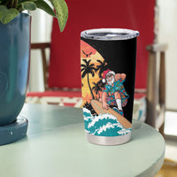 Vintage Santa Claus Surfing Summer Tumbler Cup Mele Kalikimaka i Iulai!
