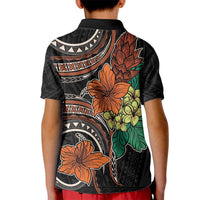 Vintage Hibiscus Pacific Floral Kid Polo Shirt