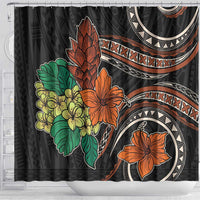 Vintage Hibiscus Pacific Floral Shower Curtain