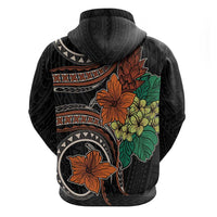 Vintage Hibiscus Pacific Floral Zip Hoodie LT9 - Polynesian Pride