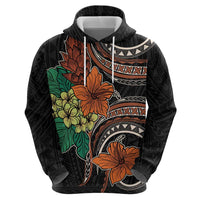 Vintage Hibiscus Pacific Floral Zip Hoodie LT9 - Polynesian Pride