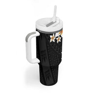 Vintage Plumeria Pacific Floral Tumbler With Handle