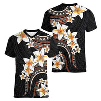 Vintage Plumeria Pacific Floral Women V-Neck T-Shirt