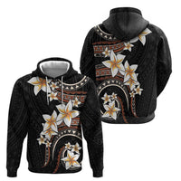 Vintage Plumeria Pacific Floral Zip Hoodie LT9 - Polynesian Pride