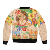 Kawaii Hula Girls Bomber Jacket Aloha Hibiscus Flowers