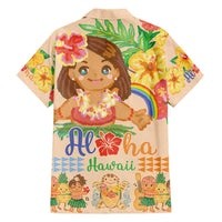 Kawaii Hula Girls Family Matching Tank Maxi Dress and Hawaiian Shirt Aloha Hibiscus Flowers