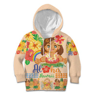Kawaii Hula Girls Kid Hoodie Aloha Hibiscus Flowers