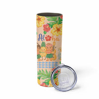 Kawaii Hula Girls Skinny Tumbler Aloha Hibiscus Flowers