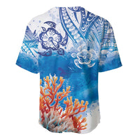 Hibiscus Turtle Tattoo Coral Reef Baseball Jersey with Polynesian Tribal LT9 - Polynesian Pride