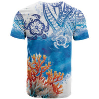 Hibiscus Turtle Tattoo Coral Reef T Shirt with Polynesian Tribal