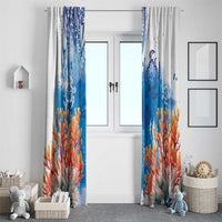 Hibiscus Turtle Tattoo Coral Reef Window Curtain with Polynesian Tribal