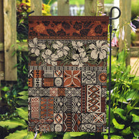 Pacific Hibiscus Tapa Tribal Vintage Garden Flag Brown Motif
