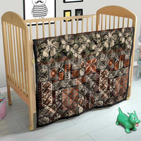 Pacific Hibiscus Tapa Tribal Vintage Quilt Brown Motif
