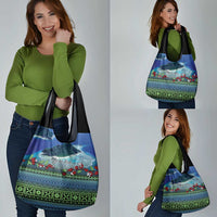 Personalised Fiji Viti Levu Grocery Bag Tagimoucia and Tapa Tribal Pattern LT9 - Polynesian Pride