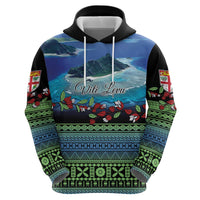 Personalised Fiji Viti Levu Hoodie Tagimoucia and Tapa Tribal Pattern LT9 - Polynesian Pride