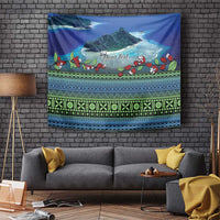 Personalised Fiji Viti Levu Tapestry Tagimoucia and Tapa Tribal Pattern