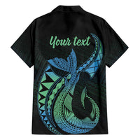 Personalised Hawaii Kure Atoll Family Matching Puletasi and Hawaiian Shirt Holaniku Coral Reef with Polynesian Tribal