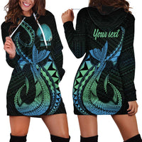 Personalised Hawaii Kure Atoll Hoodie Dress Holaniku Coral Reef with Polynesian Tribal