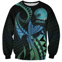 Personalised Hawaii Kure Atoll Sweatshirt Holaniku Coral Reef with Polynesian Tribal