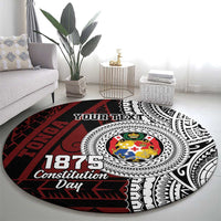 Personalised Tonga Constitution Day 1875 Round Carpet Polynesian Tribal Tattoo