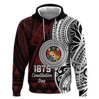 Personalised Tonga Constitution Day 1875 Zip Hoodie Polynesian Tribal Tattoo LT9 Pullover Hoodie Red - Polynesian Pride