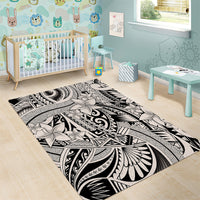 Polynesia Area Rug Tribal Polynesian Spirit With Beige Pacific Flowers LT9 - Polynesian Pride