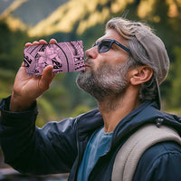 Pink Pacific Flowers Tribal Polynesian Spirit 4 in 1 Can Cooler Tumbler