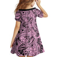 Polynesia Family Matching Short Sleeve Bodycon Dress and Hawaiian Shirt Tribal Polynesian Spirit With Pink Pacific Flowers LT9 - Polynesian Pride