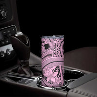 Pink Pacific Flowers Tribal Polynesian Spirit Skinny Tumbler