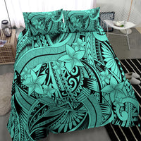 Polynesia Bedding Set Tribal Polynesian Spirit With Teal Pacific Flowers LT9 - Polynesian Pride