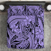 Polynesia Bedding Set Tribal Polynesian Spirit With Violet Pacific Flowers LT9 Violet - Polynesian Pride