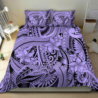 Polynesia Bedding Set Tribal Polynesian Spirit With Violet Pacific Flowers LT9 - Polynesian Pride