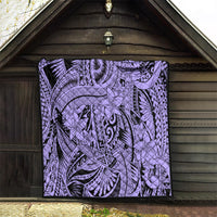 Polynesia Quilt Tribal Polynesian Spirit With Violet Pacific Flowers LT9 - Polynesian Pride