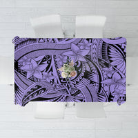 Polynesia Tablecloth Tribal Polynesian Spirit With Violet Pacific Flowers LT9 Violet - Polynesian Pride