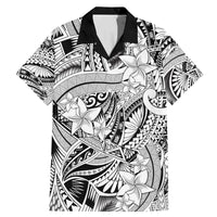 Polynesia Family Matching Mermaid Dress and Hawaiian Shirt Tribal Polynesian Spirit With White Pacific Flowers LT9 Dad's Shirt - Short Sleeve White - Polynesian Pride