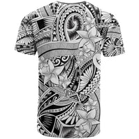 Polynesia T Shirt Tribal Polynesian Spirit With White Pacific Flowers LT9 - Polynesian Pride