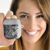 Polynesia AirPods Case Hibiscus Hawaiian Tribal Tattoo Retro Gray - Polynesian Pride